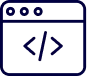 Full-stack agile development and AI integration icon for custom ERP software