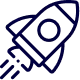 Zero-downtime launch and legacy migration icon for enterprise ERP software
