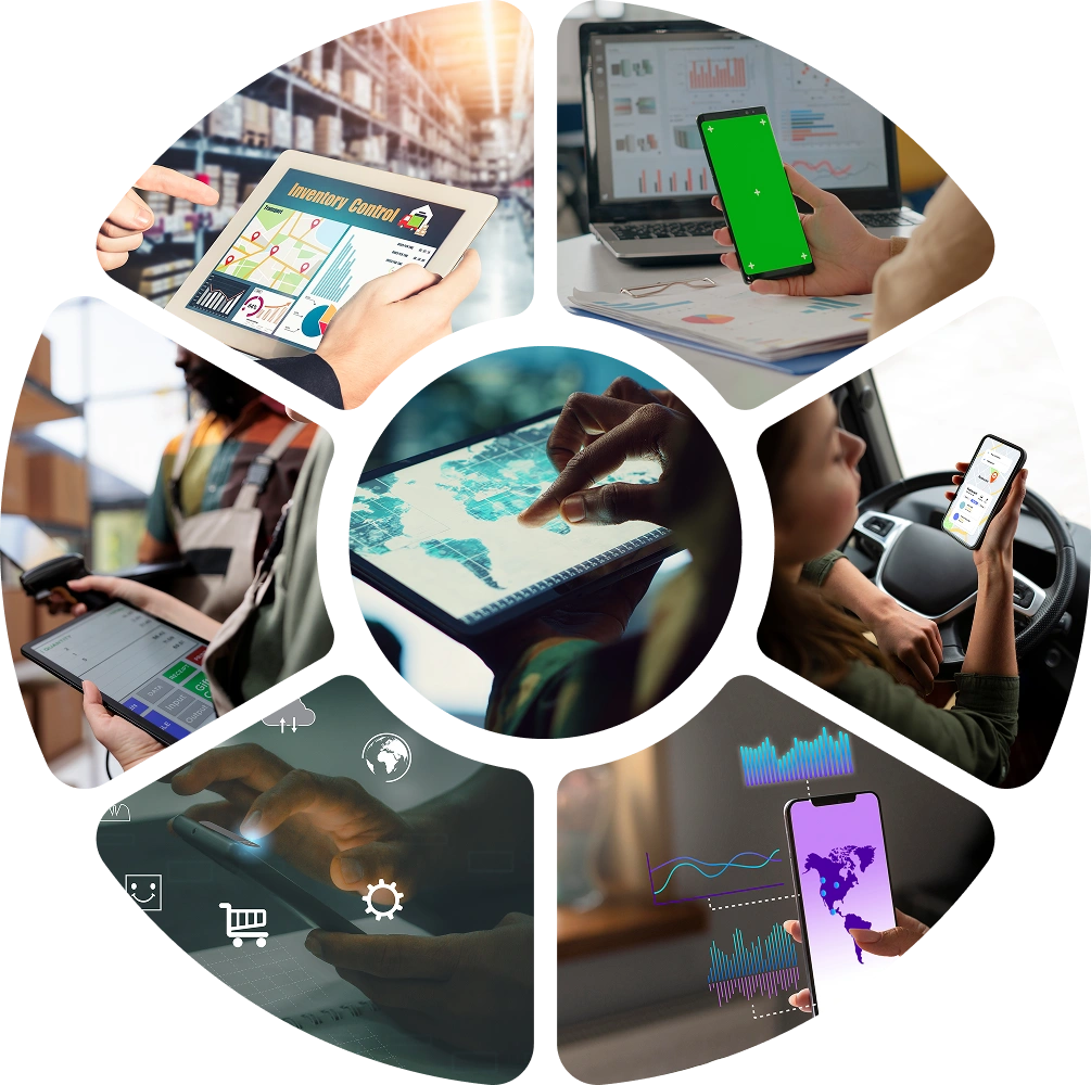 Logistics & Supply Chain App Development | Suave Creators side banner graphic for Suave Creators