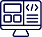 Bilingual Arabic and English UI UX prototyping icon for enterprise software