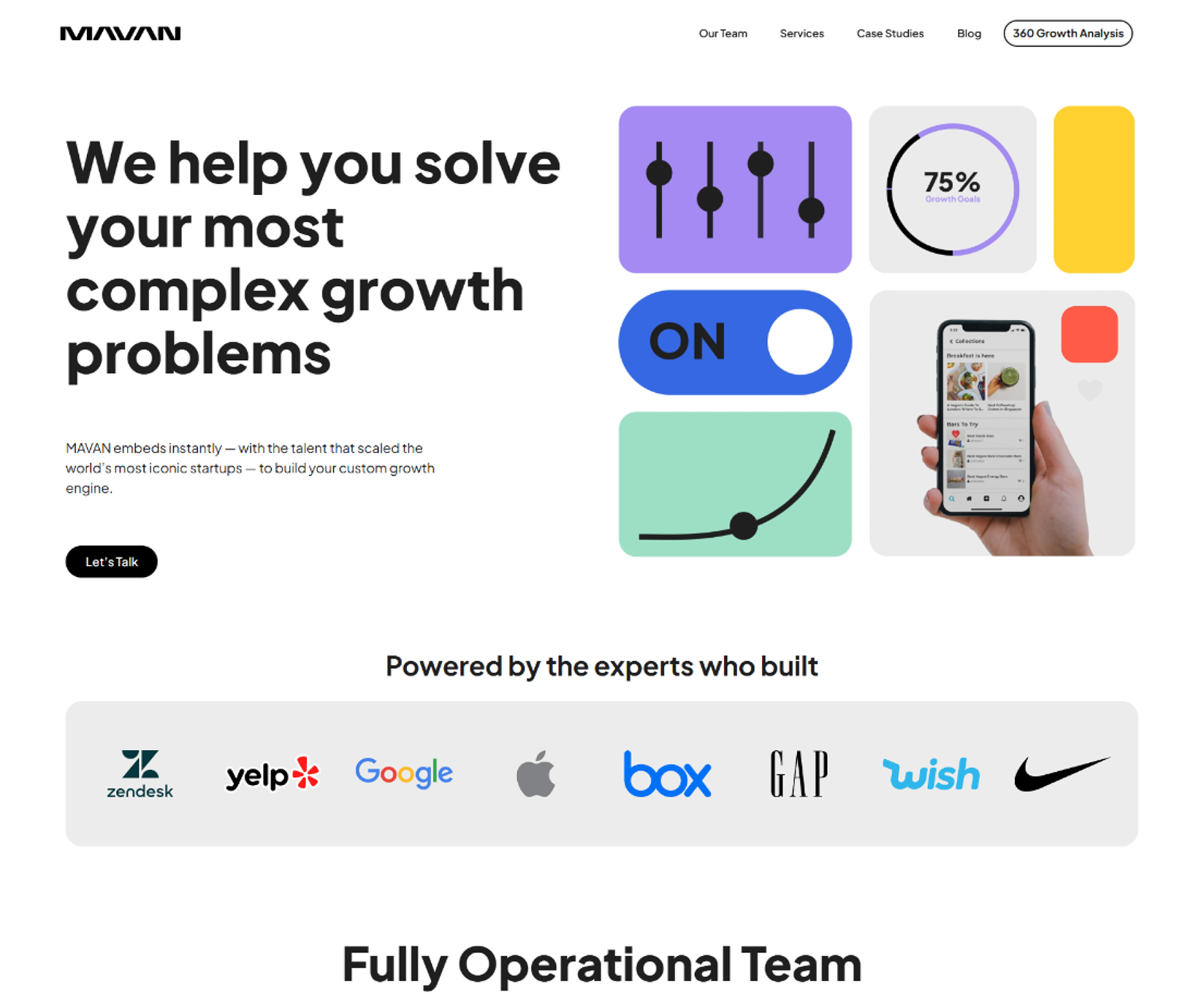 MAVAN growth agency website built by Suave Creators